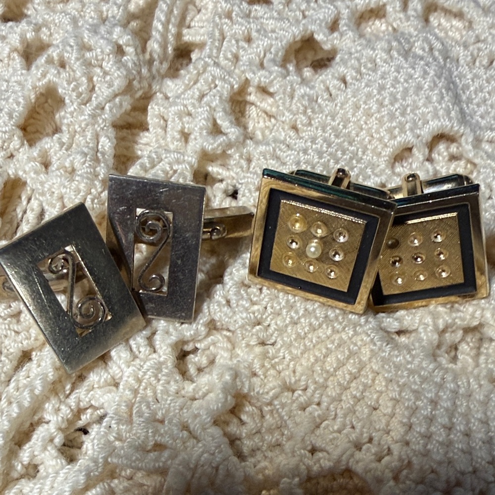 Vintage Gold and Silver Cufflinks Set